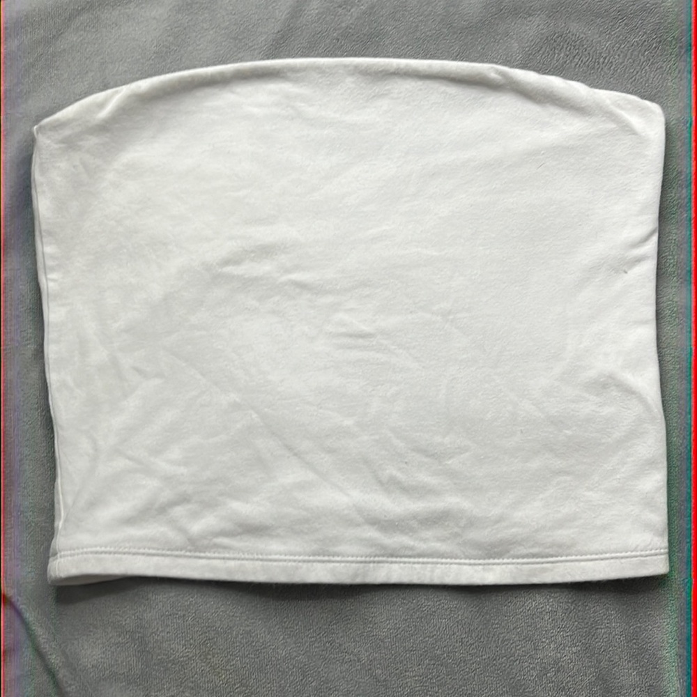 White cropped tube top.
